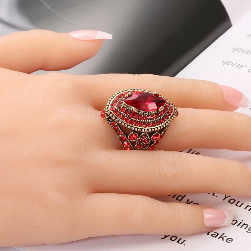 Turkish Resin & Crystal Rings
