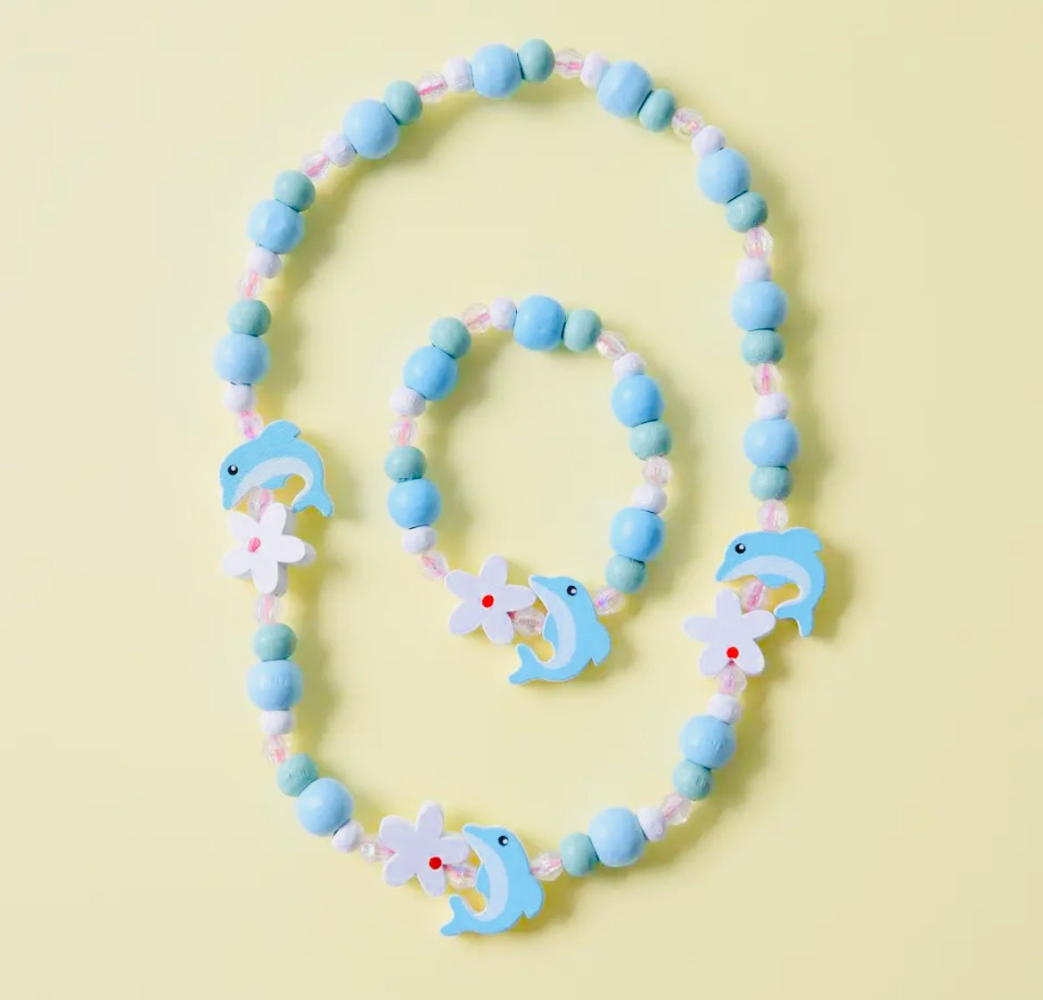 Colourful Wooden Necklace & Bracelet Set