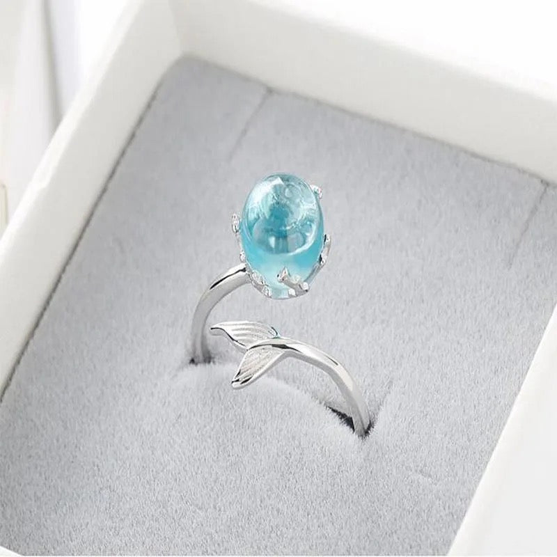 Blue Crystal Mermaid Bubble Ring