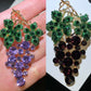 “Grapes On The Vine” Rhinestone Brooch