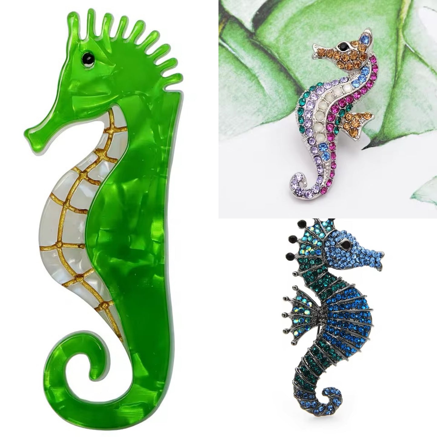 Sea Horse Brooches