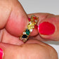 Rainbow Stepping Stones & Stars CZ Ring