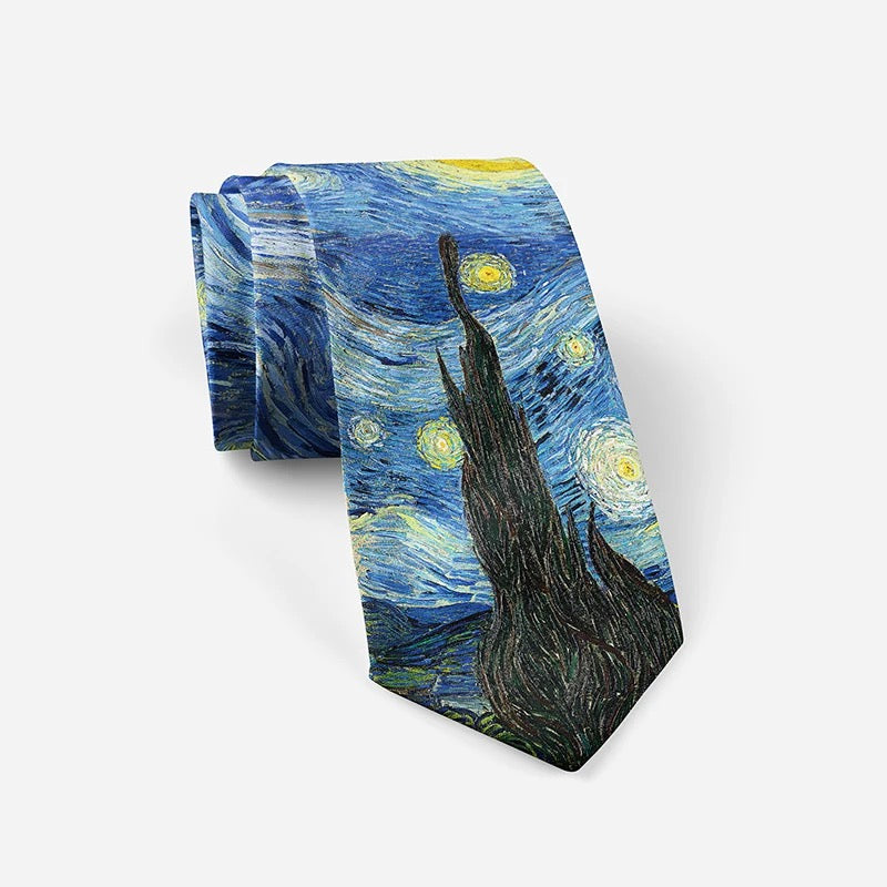 Van Gogh Starry Night Oil Painting Necktie