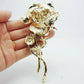 Exquisite Zircon Pink Rose Flower Brooch