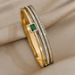 Luxury Green Stone Crystal Cuff Bangle