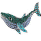 Colours of the Sea Rhinestone Whale Brooch