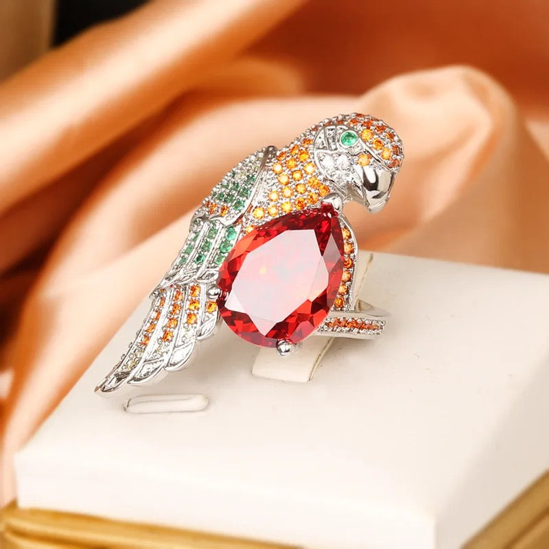 Big Beak Red Parrot Bird Party Ring