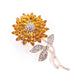 Rhinestone Pink Sunflower Brooch