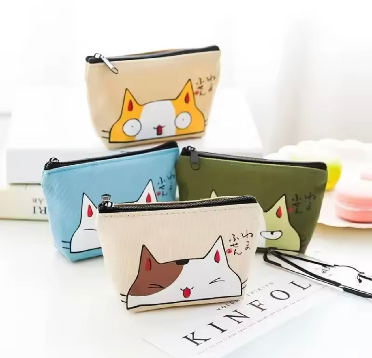 Cat Canvas Coin Pouch