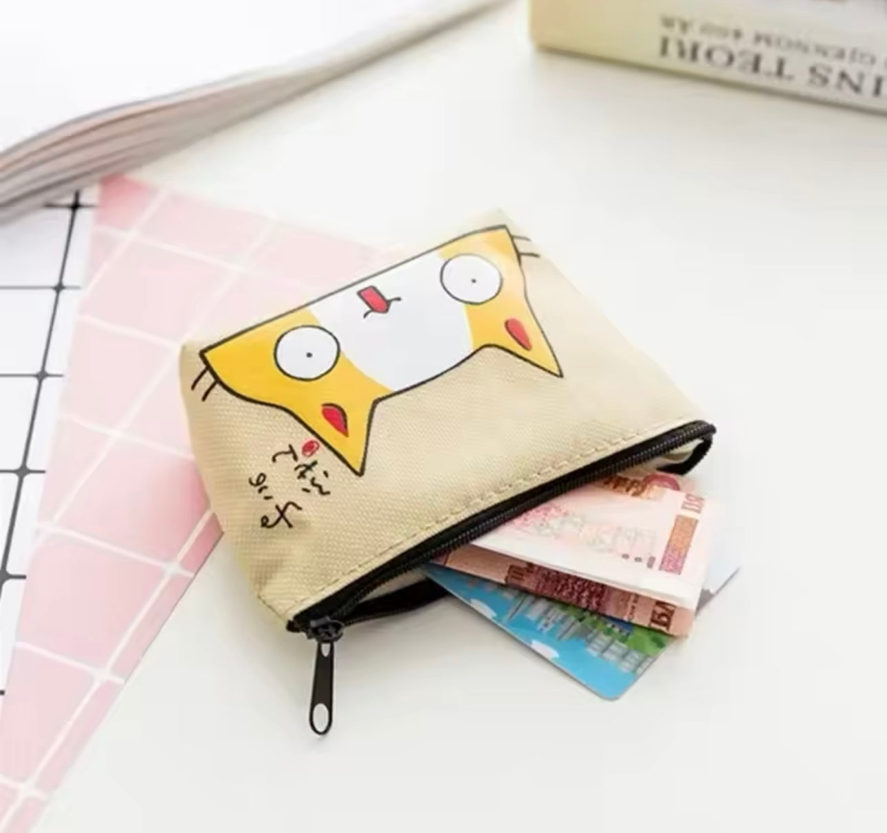 Cat Canvas Coin Pouch