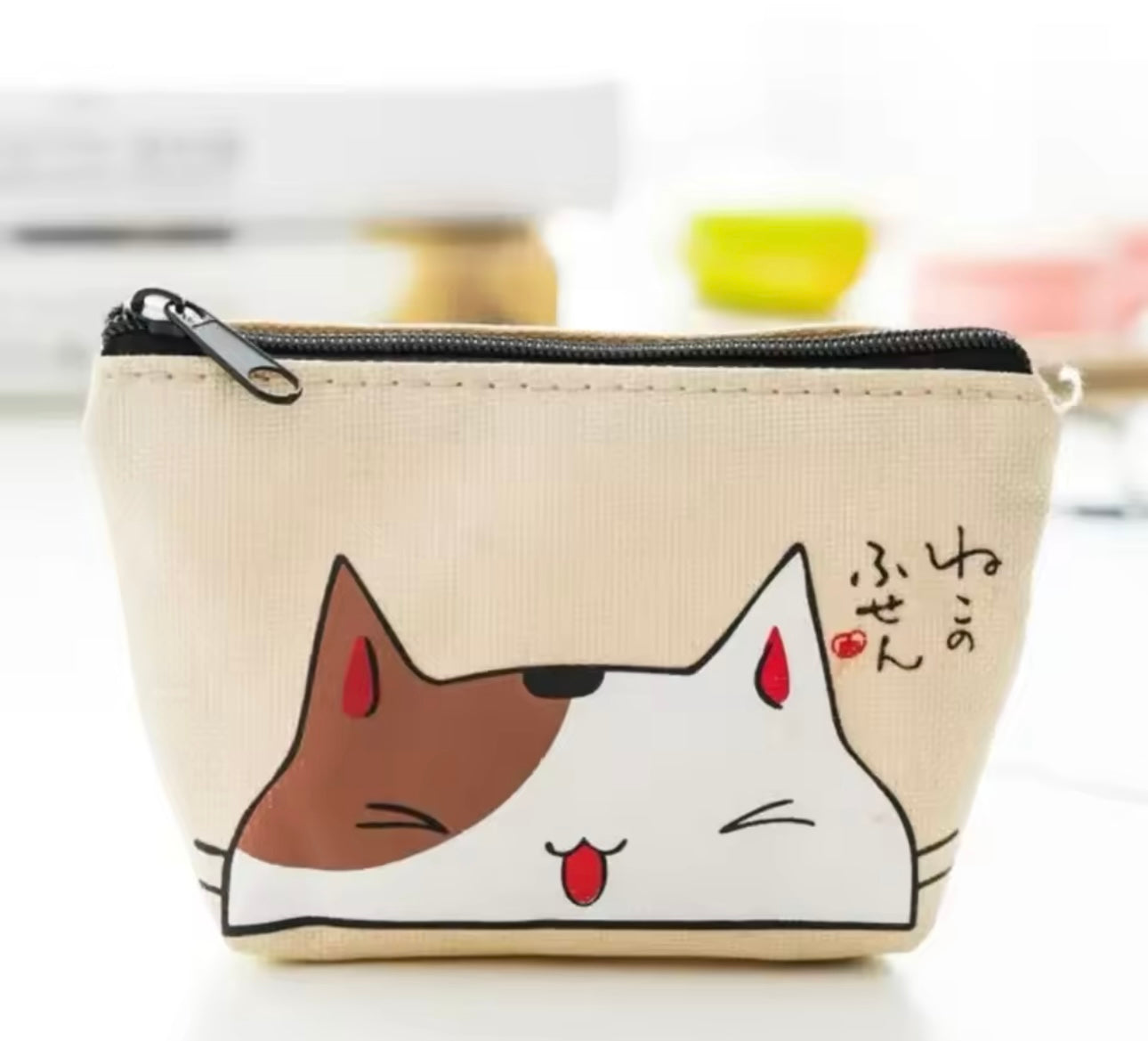 Cat Canvas Coin Pouch