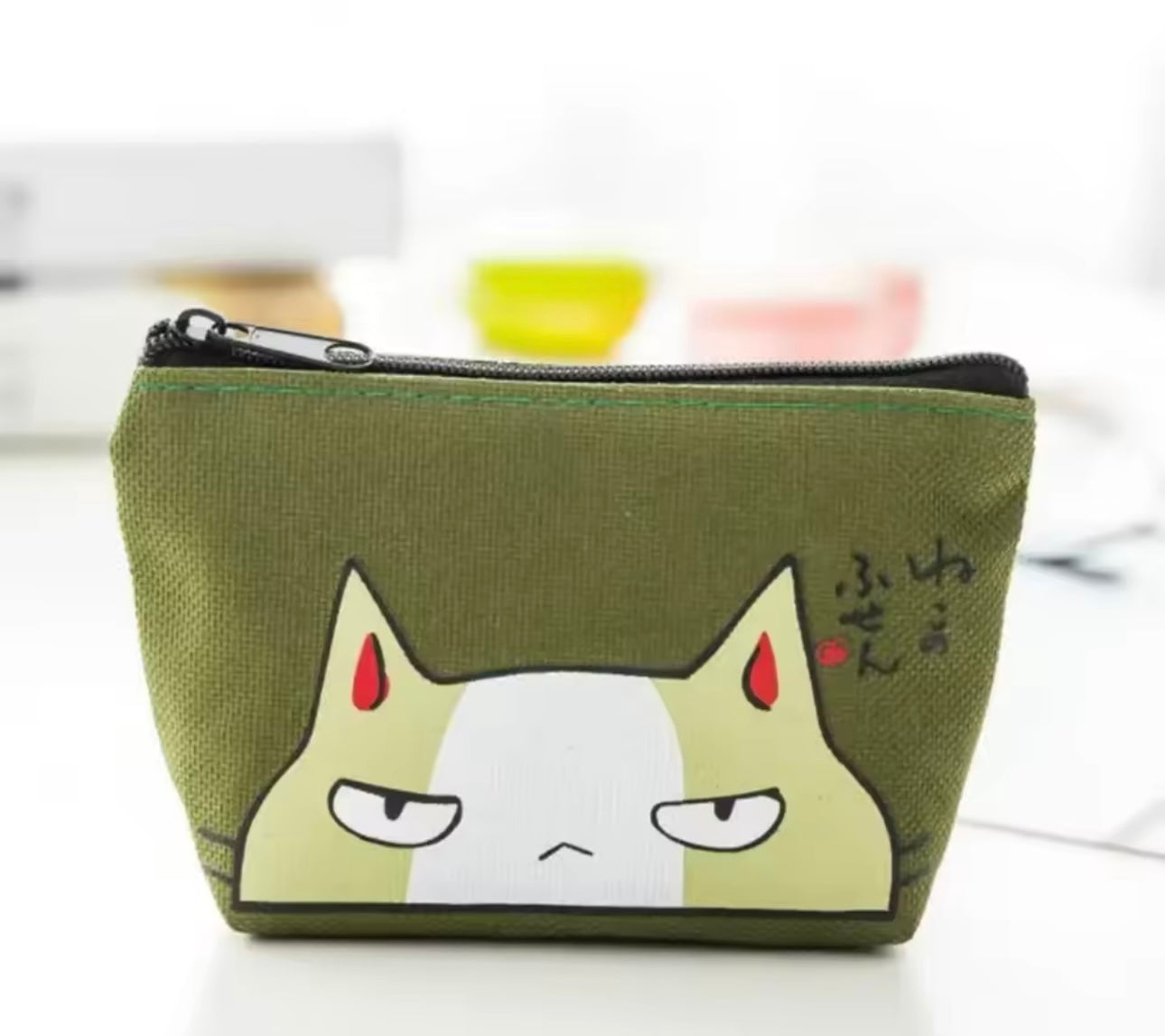 Cat Canvas Coin Pouch