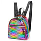 Multi-Coloured Sequin Decorated Zipper Fashion Backpack