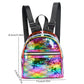 Multi-Coloured Sequin Decorated Zipper Fashion Backpack