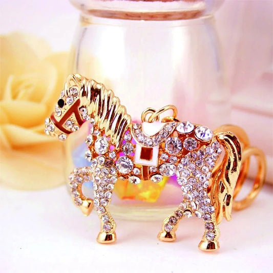 Rhinestone Horse Key Ring