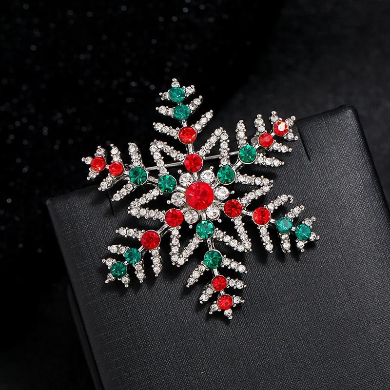 Snowflake Holiday Rhinestone Brooch & Pendant