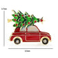 Red Car With Tree Christmas Brooch