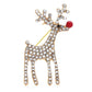 Rhinestone Rudolph Brooch