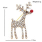 Rhinestone Rudolph Brooch