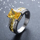 Yellow Crystal Zircon Stone Ring