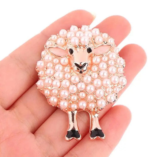 “Pearly Wool” Sheep Brooch