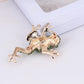 Green Frog Rhinestone Brooch