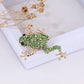 Green Frog Rhinestone Brooch