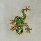 Green Frog Rhinestone Brooch