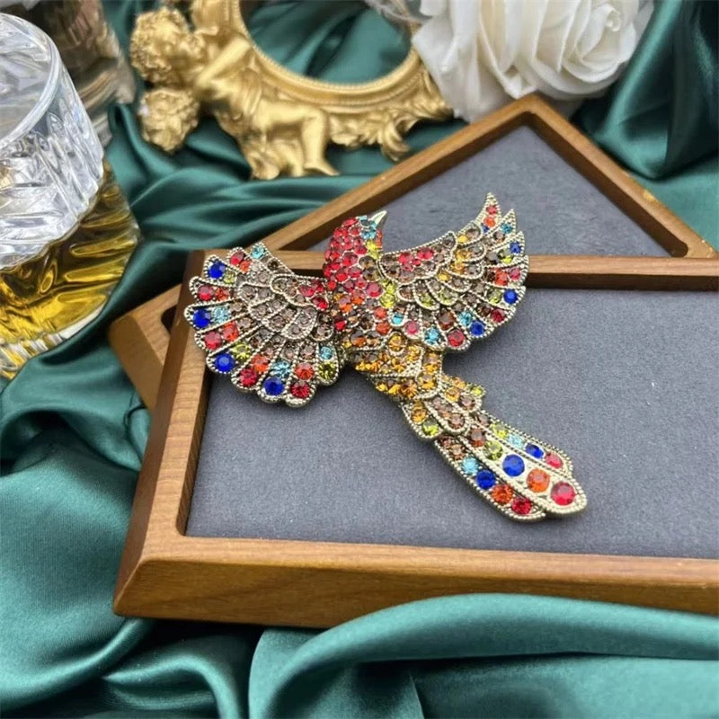 Soaring Eagle Rhinestone Brooch