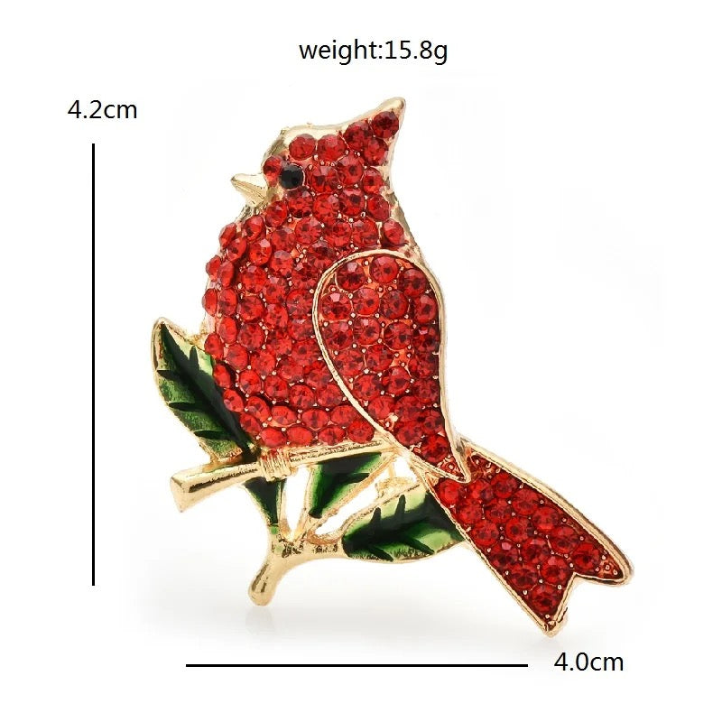 Cardinal Rhinestone Brooches