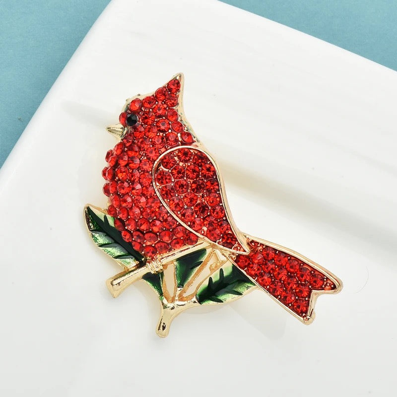 Cardinal Rhinestone Brooches