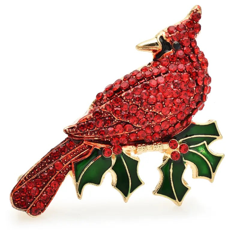 Cardinal Rhinestone Brooches