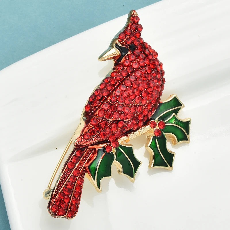 Cardinal Rhinestone Brooches