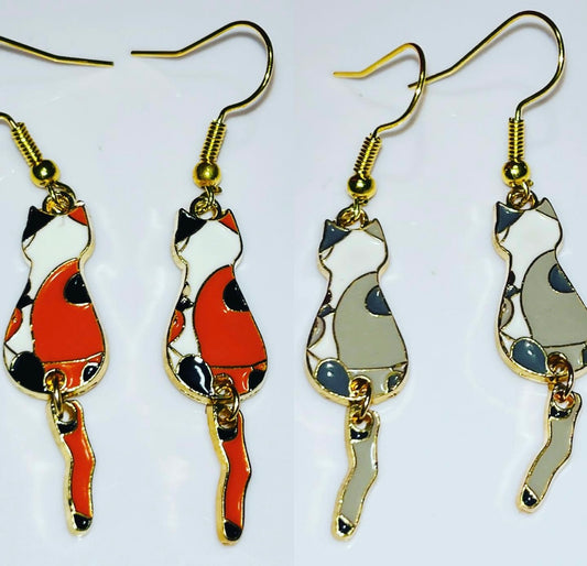 Calico Cat Artisan Earrings