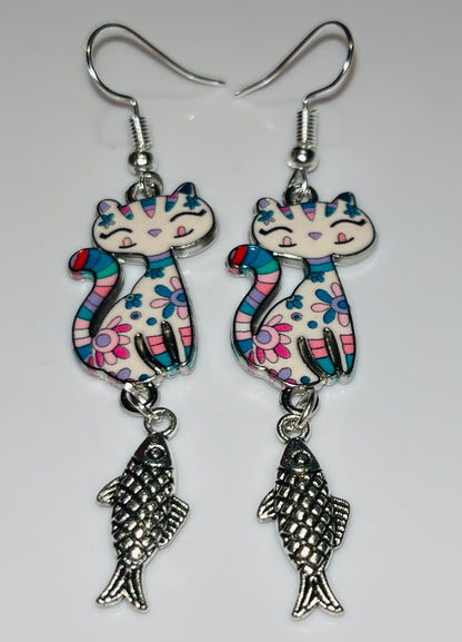 Funky Cat Artisan Earrings