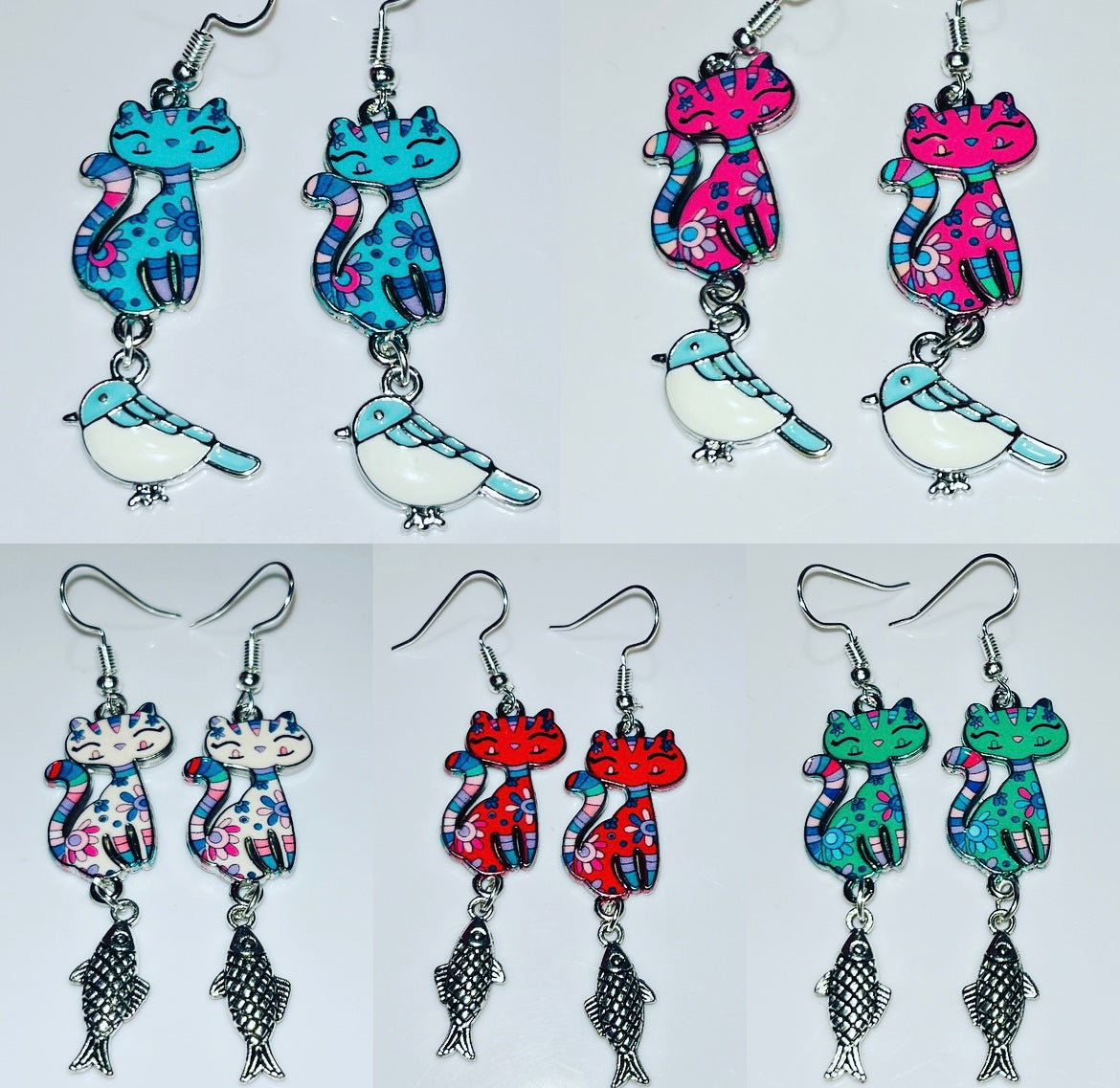 Funky Cat Artisan Earrings