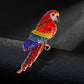 Macaw Parrot Rhinestone Brooch