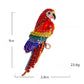 Macaw Parrot Rhinestone Brooch