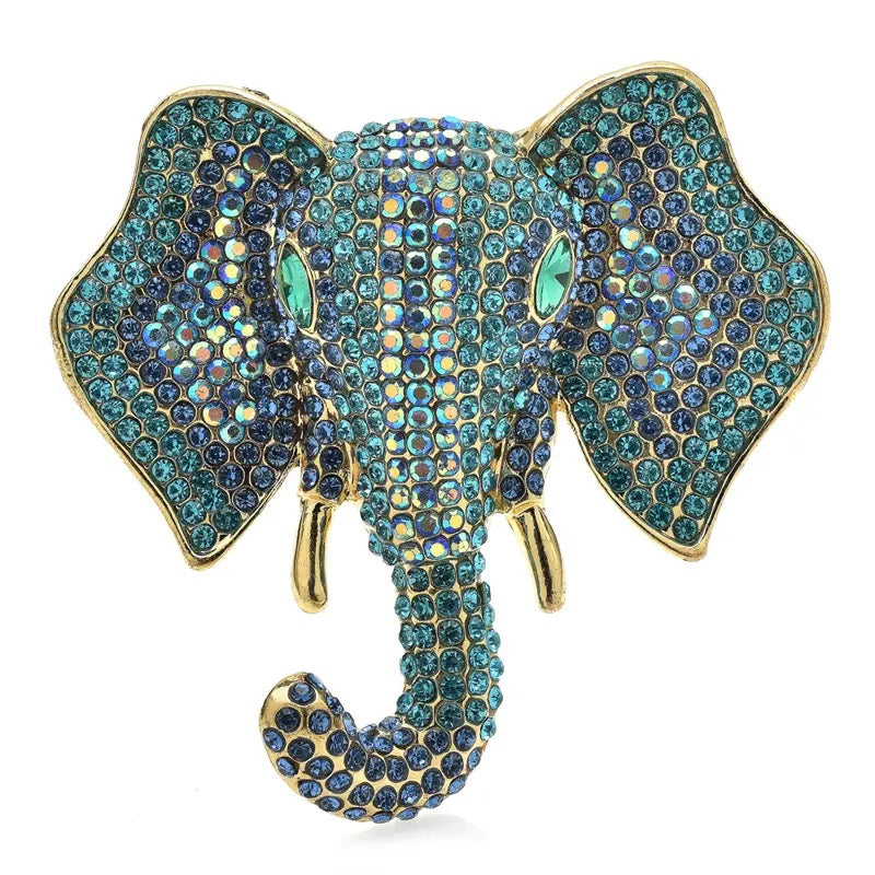 Elephant Rhinestone Brooch