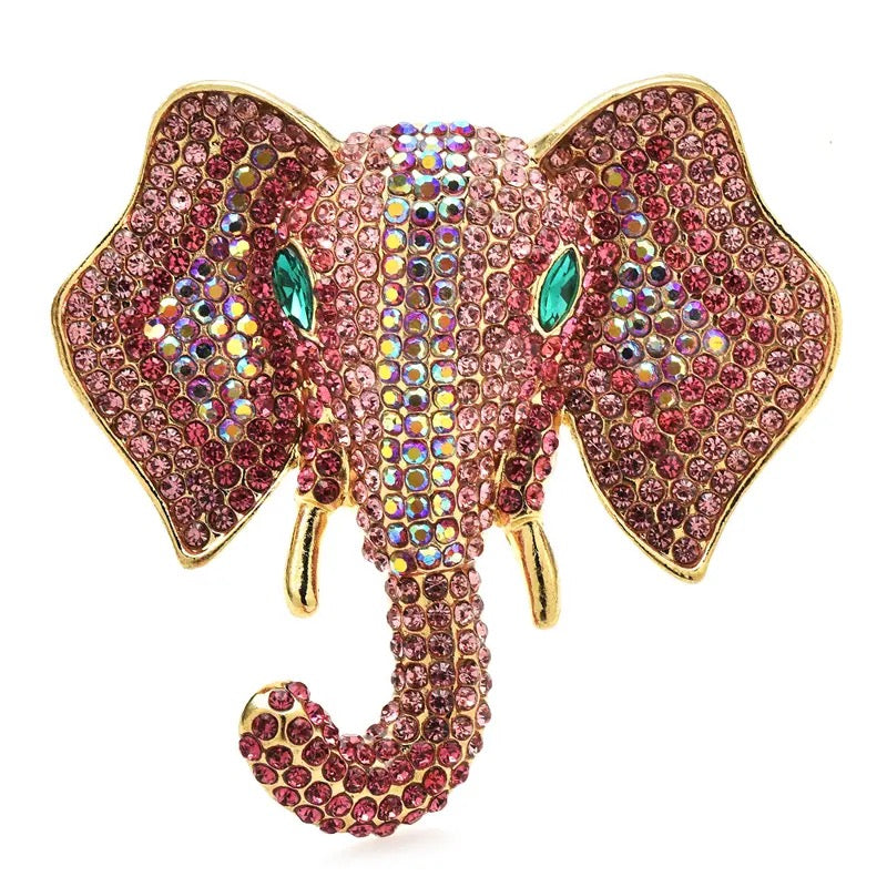 Elephant Rhinestone Brooch