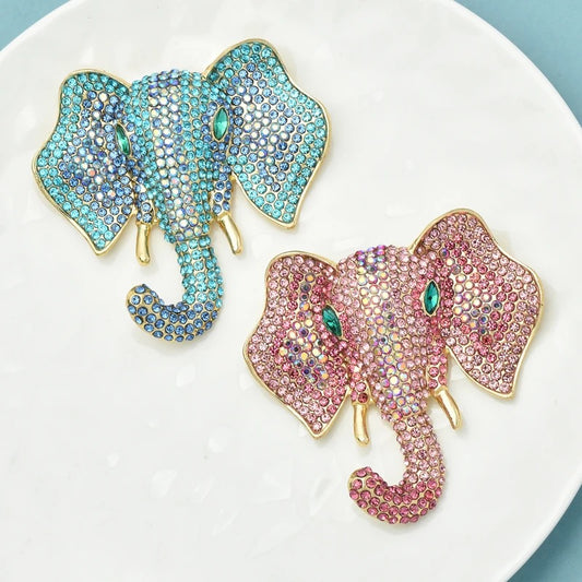 Elephant Rhinestone Brooch