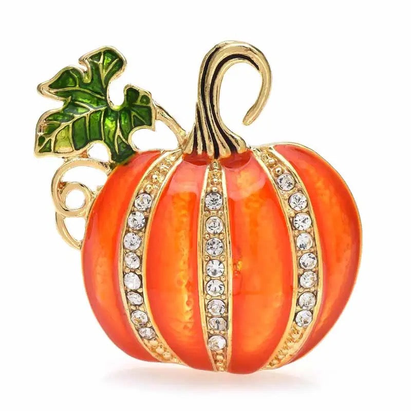 Pumpkin Enamel Brooch