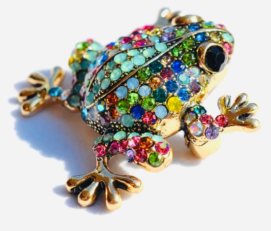 Fabulous Frog Rhinestone Brooch & Pendant