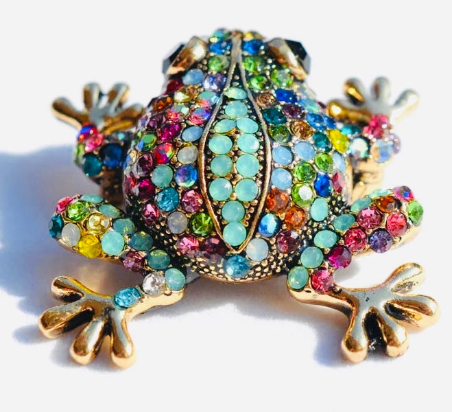 Fabulous Frog Rhinestone Brooch & Pendant