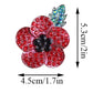 Rhinestone Poppy Brooch