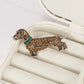 Dachshund Rhinestone Dog Brooch