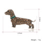 Dachshund Rhinestone Dog Brooch