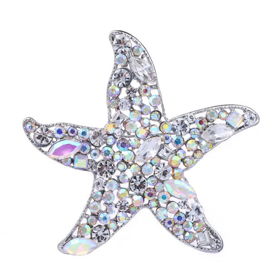 Sparkling Starfish Rhinestone Brooch & Pendant