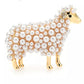 Ba Ba Pearl & Rhinestone Sheep Brooch