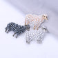 Ba Ba Pearl & Rhinestone Sheep Brooch